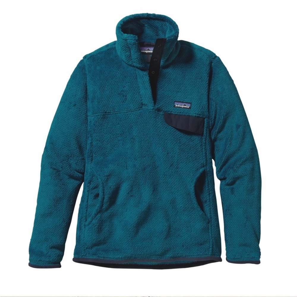 Patagonia Women’s Re-Tool Half-Snap Pullover Fleece Blue Teal Green Turqoise